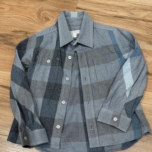 Burberry Kids Blue Plaid Button Down Shirt